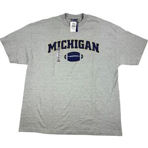 VTG NWT Mens Champs Michigan Wolverines T Shirt Football Gray NCAA Size XL